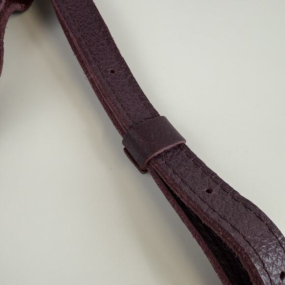 Portland Leather Goods Bucket Bag Purse Crossbody Plum Wine Color Drawstring - Picture 12 of 16